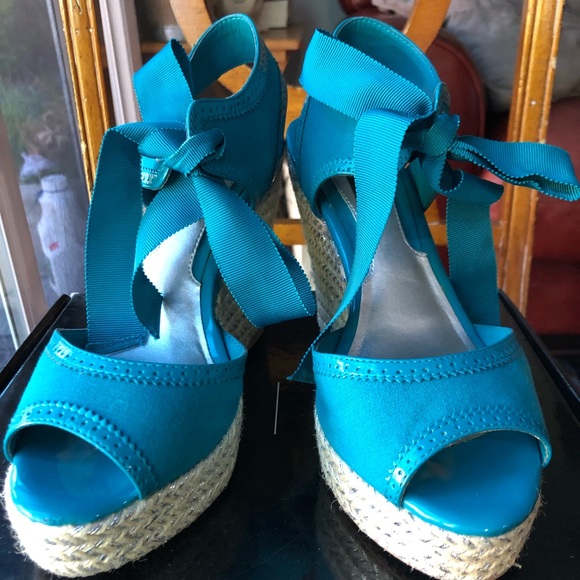 White House Black Market Shoes - Teal wedges